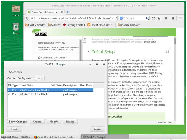 Использование btrfs в SLED 12